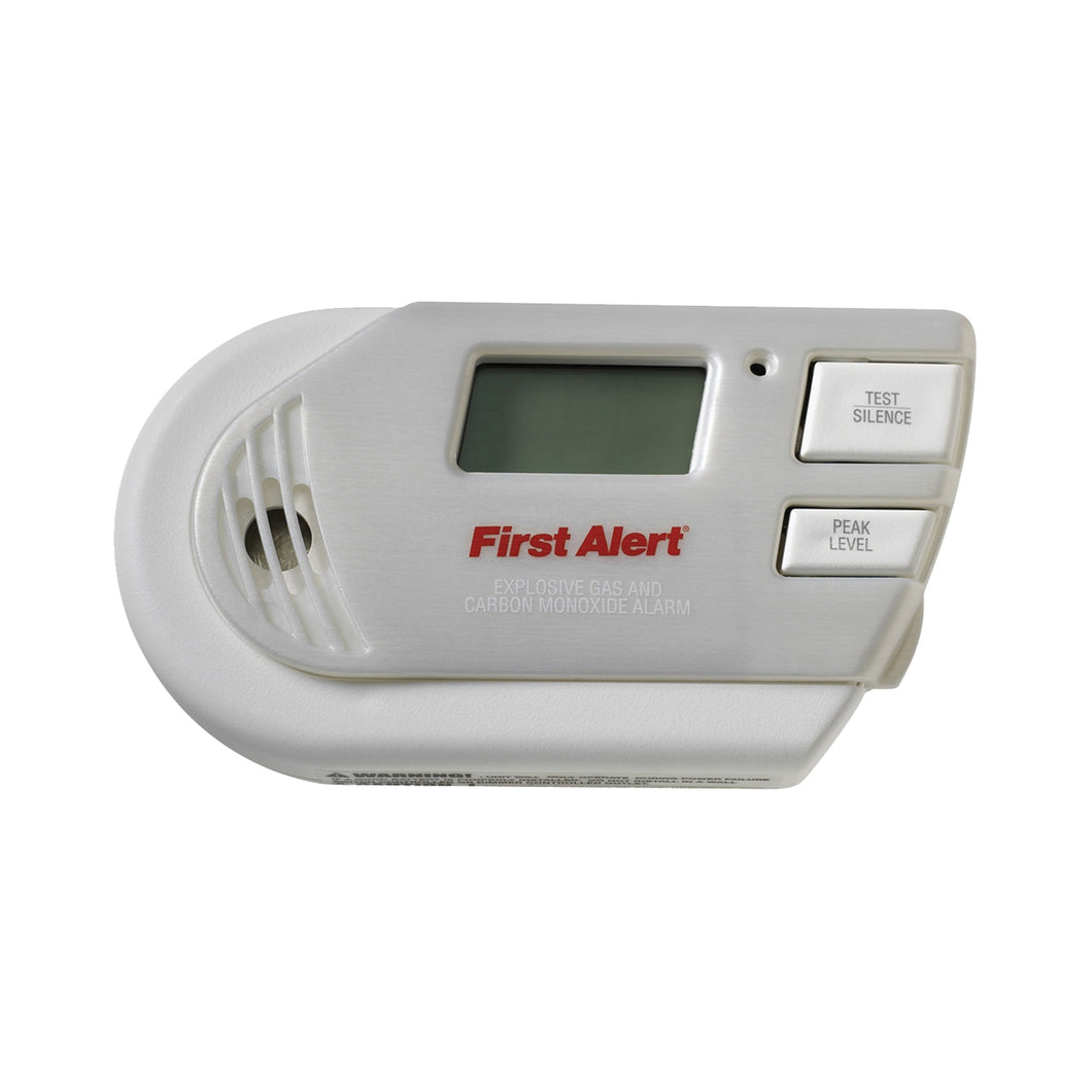 FIRST ALERT GCO1CN Carbon Monoxide Alarm, 10 ft, Digital Display, 85 dB, Alarm: Audible, Electrochemical Sensor