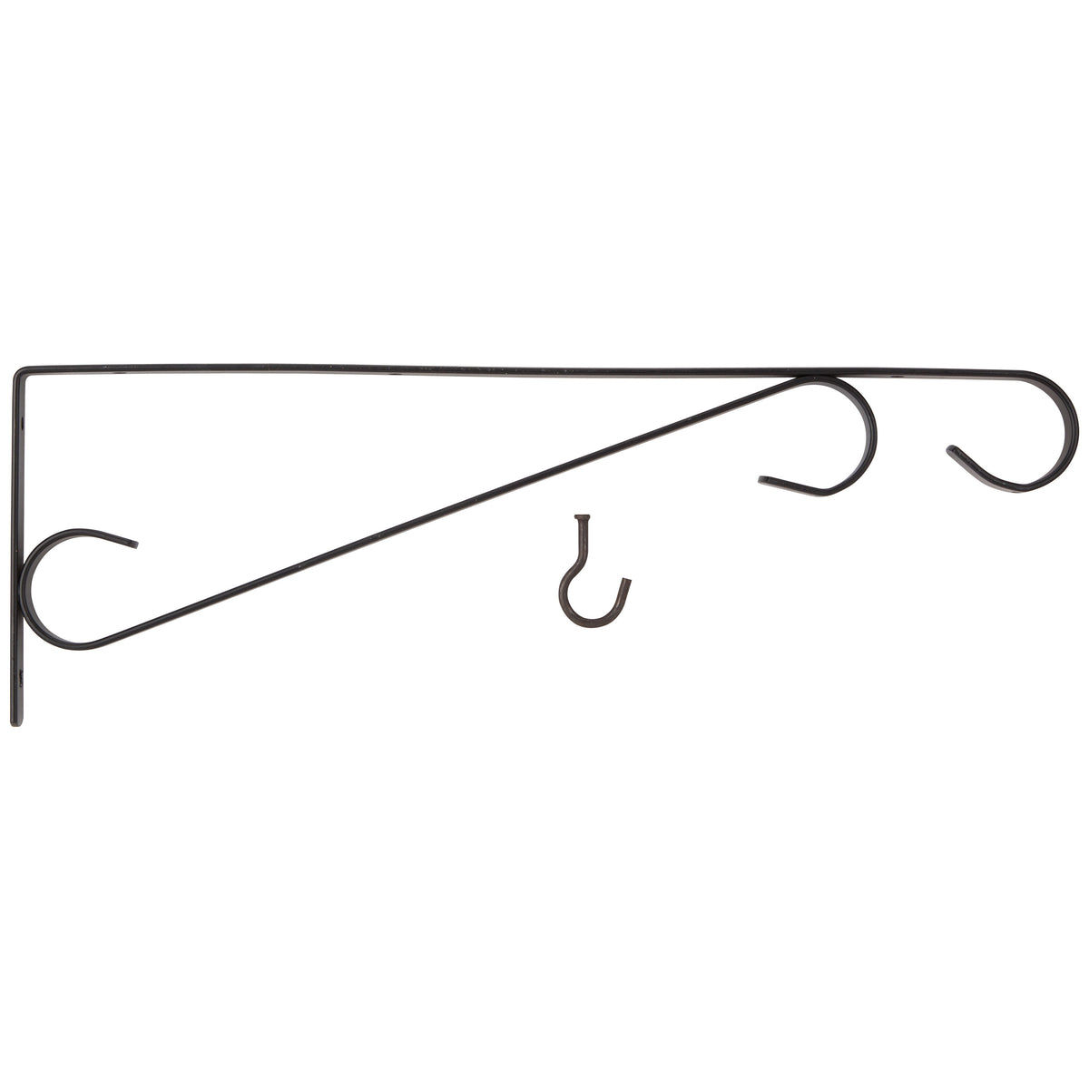 Landscapers Select GB0283L Hanging Plant Bracket, 15-1/2 L, Steel, Black, Wall Mount Mounting