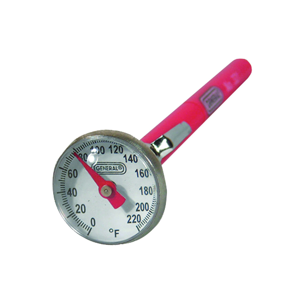 GENERAL 321 Pocket Stem Thermometer, 0 to 220 deg F, Analog Display