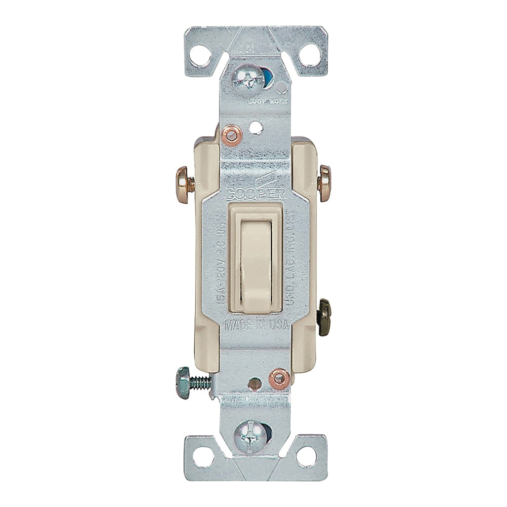 Eaton Wiring Devices 1303-7V-BOX Toggle Switch, 15 A, 120 V, Polycarbonate Housing Material, Ivory