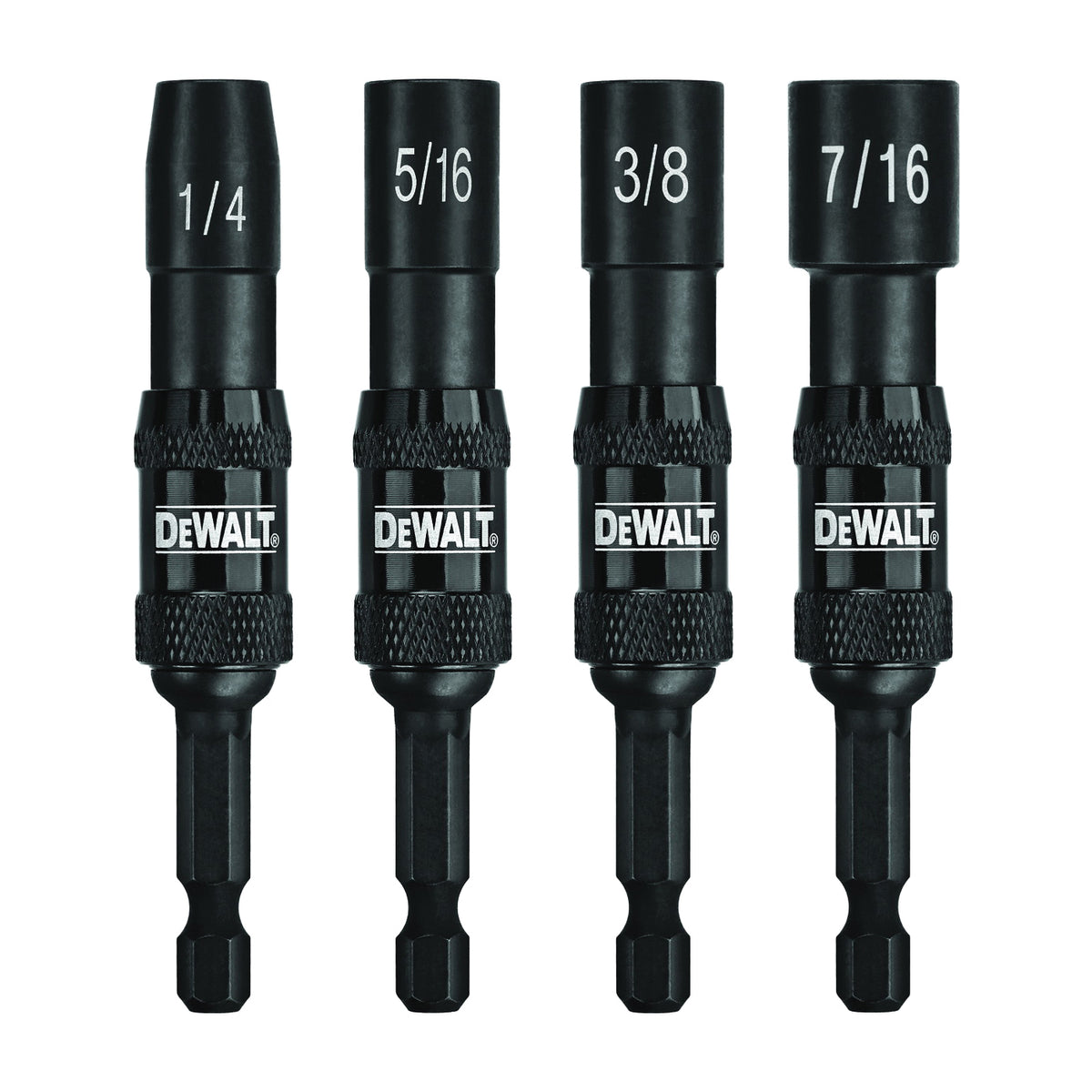 DeWALT DWPVTDRV Nut Driver Set, 4-Piece, Pivoting, Steel, Magnesium Phosphate