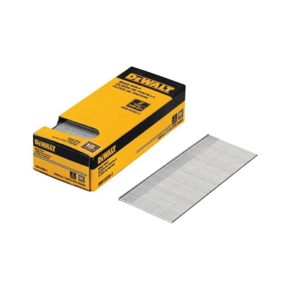 DeWALT DBN18200-2 Nail, 2 in L, 18 Gauge, Metal, Coated, Brad, Flat Head, Smooth Shank