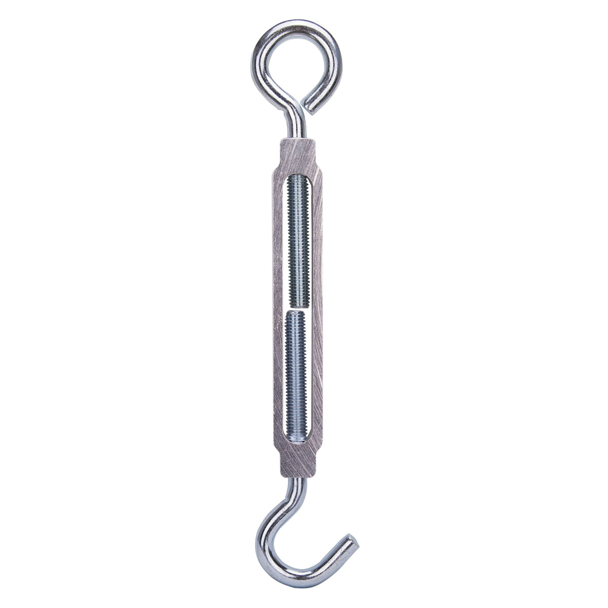 ProSource LR340 Turnbuckle, 1/2 in Thread, Hook, Eye, 17 in L Take-Up, Aluminum