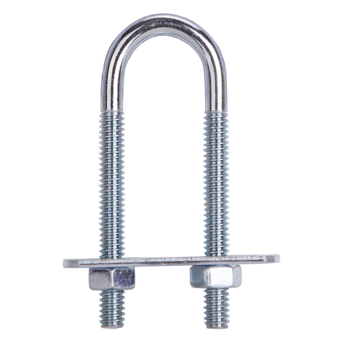 ProSource LR341 U-Bolt, 1/4 in Thread, 2 in L Thread, Steel, Zinc