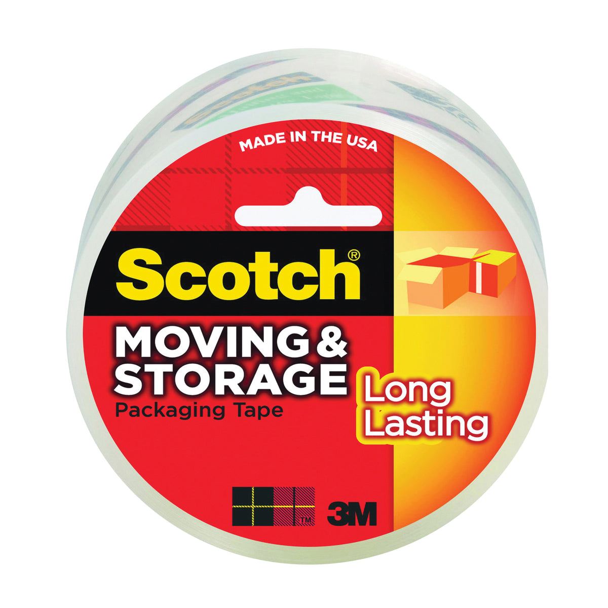 Scotch 3650 Packaging Tape, 54.6 yd L, 1.88 in W, Polypropylene Backing, Clear