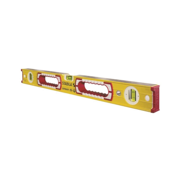 Stabila 37448 Spirit Level, 48 in L, 3-Vial, Non-Magnetic, Aluminum, Yellow