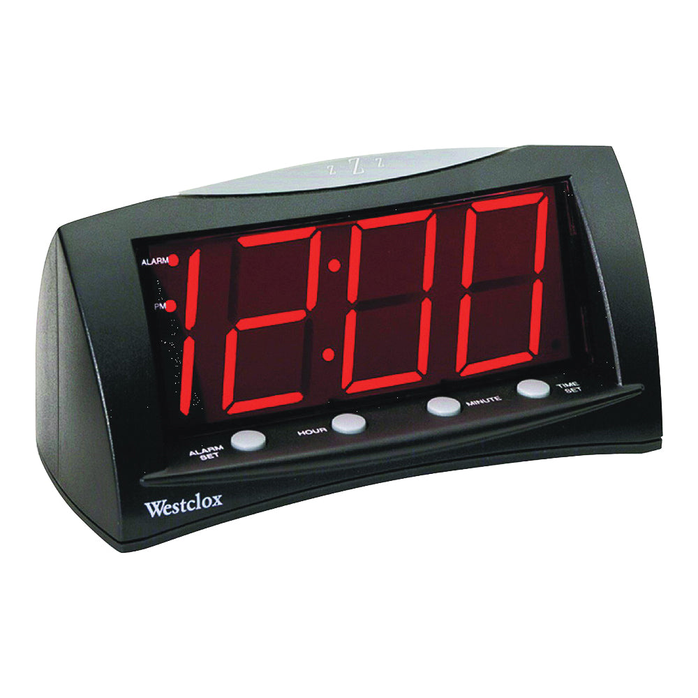 Westclox 66705 Alarm Clock, LED Display, Black Case