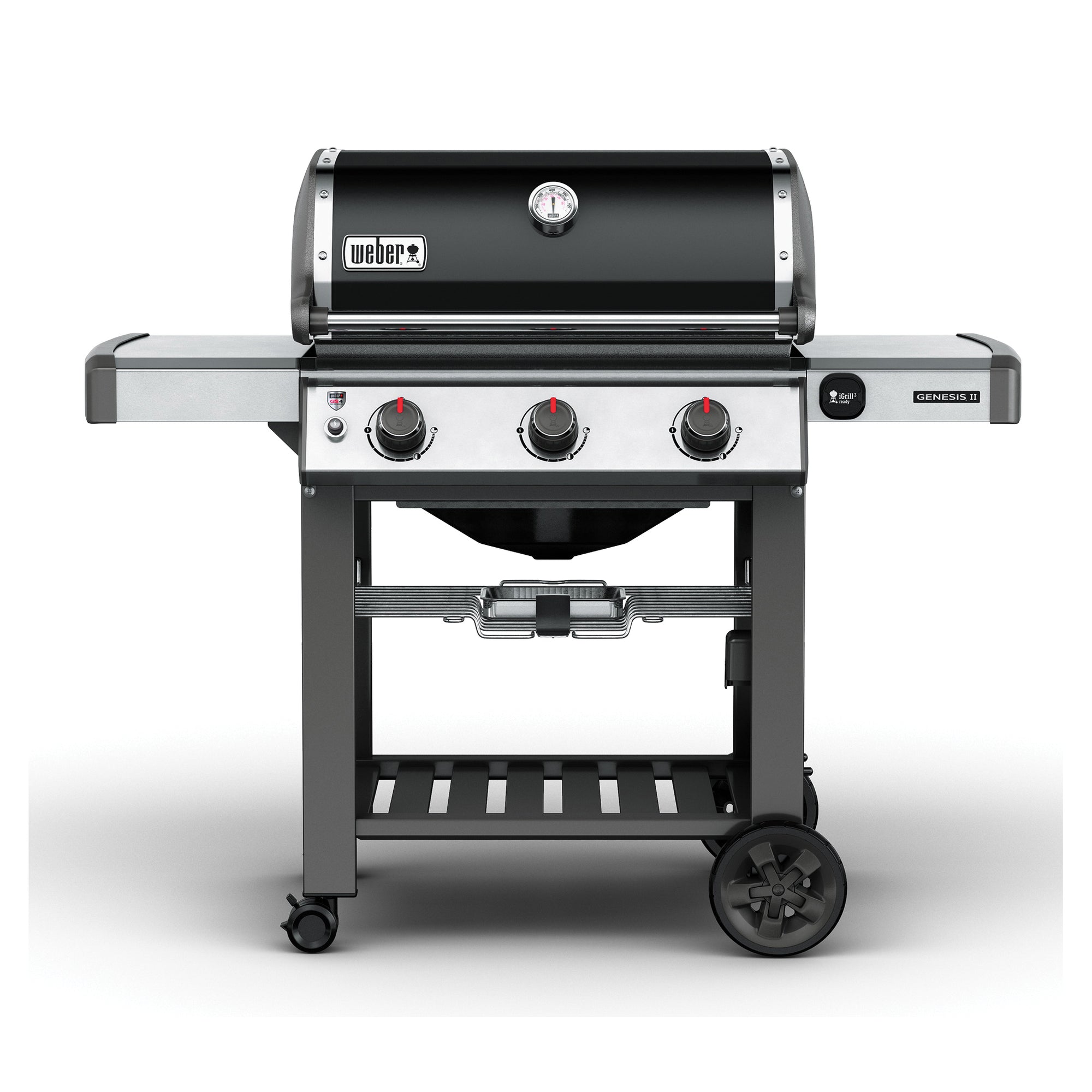 Weber Genesis II 66010001 Gas Grill, 37500 Btu/hr BTU, Natural Gas, 3 -Burner, 513 sq-in Primary Cooking Surface