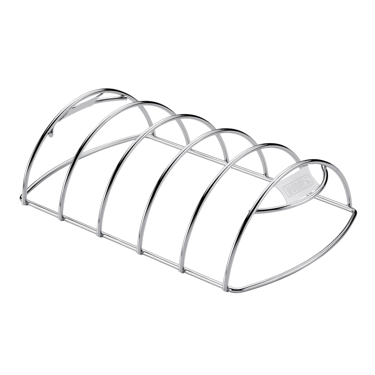 Weber 6605 Rib Rack, 13-13/64 in L, 8 in W, Steel, Chrome