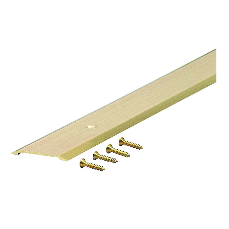 M-D 09563 Saddle Threshold, 36 in L, 1-3/4 in W, Aluminum, Bright Gold