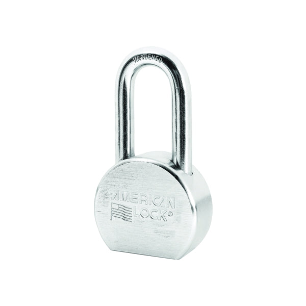 American Lock A701KA#27244 Padlock, Keyed Alike Key, 7/16 in Dia Shackle, 2 in H Shackle, Steel Body, Chrome