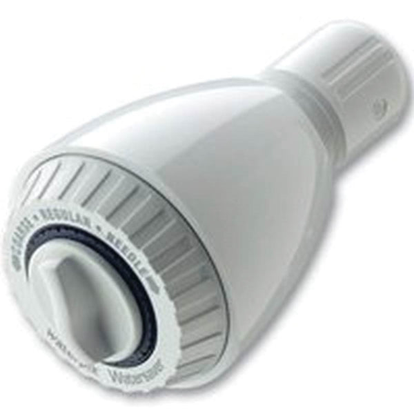 Waterpik EcoFlow Series ICA-111HE Shower Head, 1.6 gpm, 1/2 in Connection, 2-1/4 in Dia, 4 in L, 2-1/4 in W