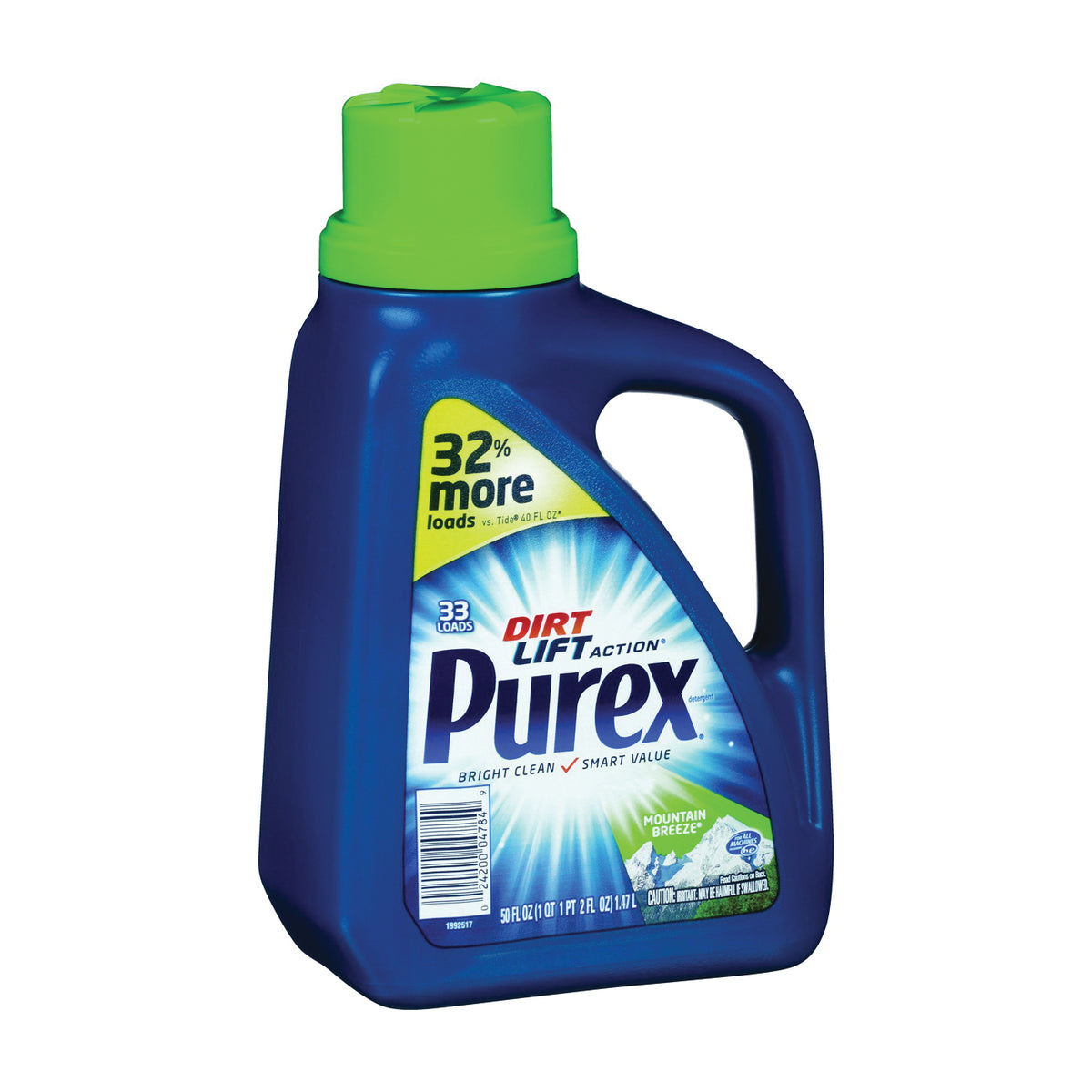 Purex 04784 Laundry Detergent, 50 oz, Liquid, Mountain Breeze