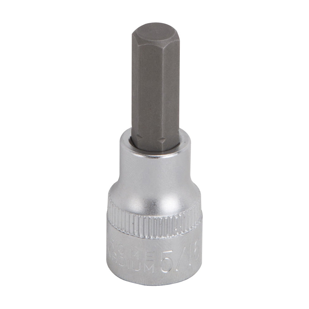 Vulcan Hex Bit Socket, Chrome, 5/16 in, 3/8 in Drive, 1-7/8 in OAL
