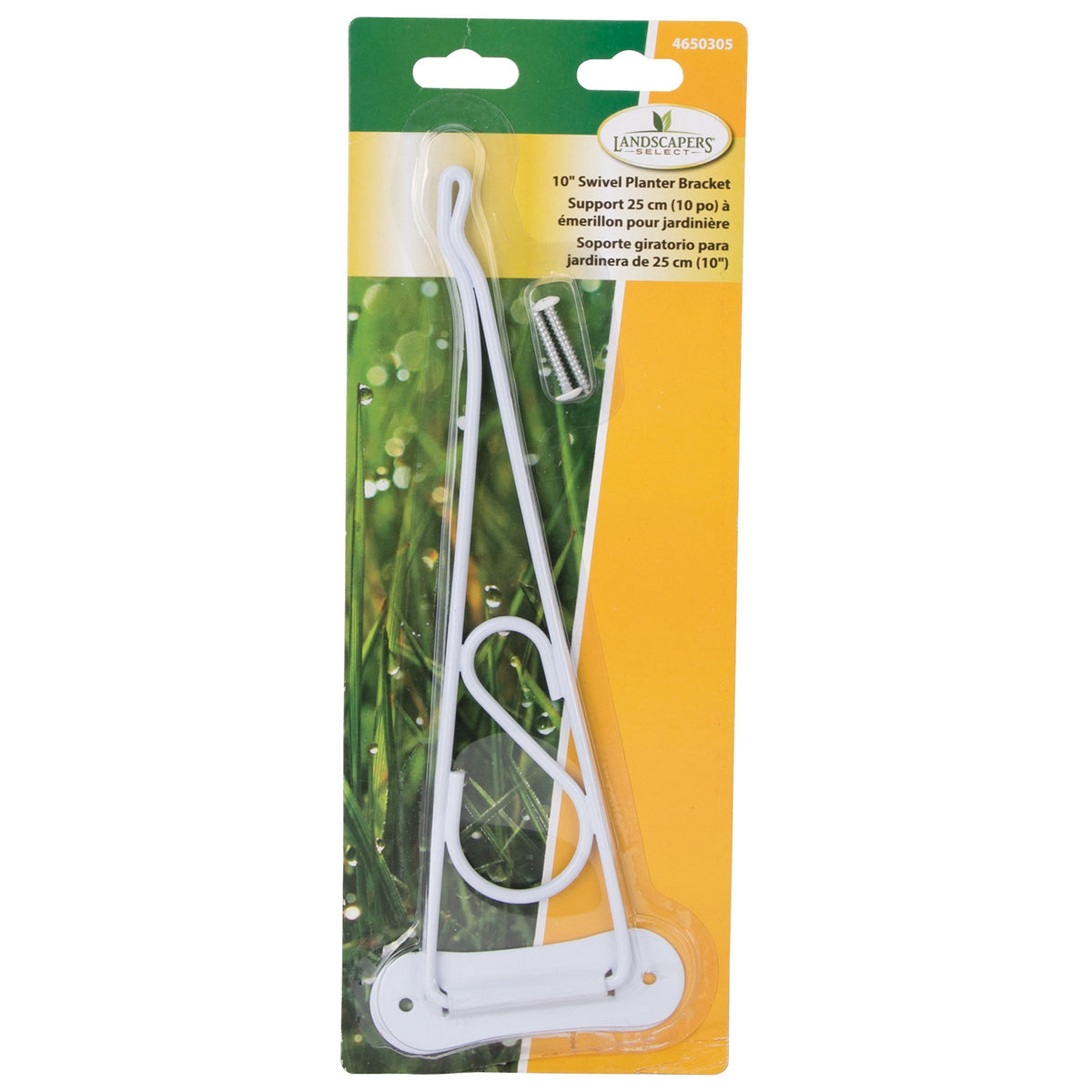 Landscapers Select GB0213L Swivel Plant Bracket, 10-3/8 L, Steel, White, Wall Mount Mounting