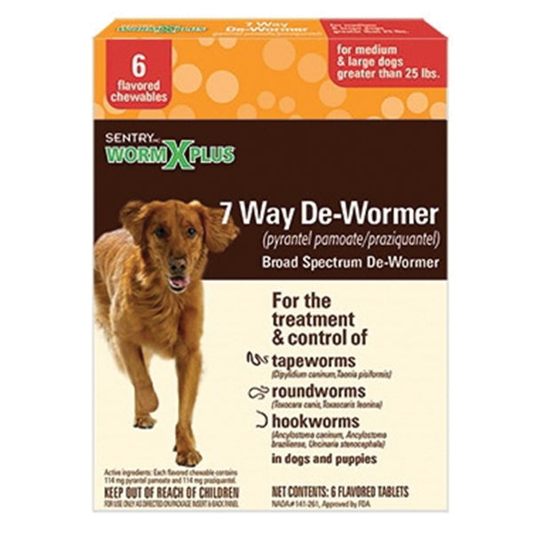 SENTRY 3933 Dewormer, Tablet, 6 Count