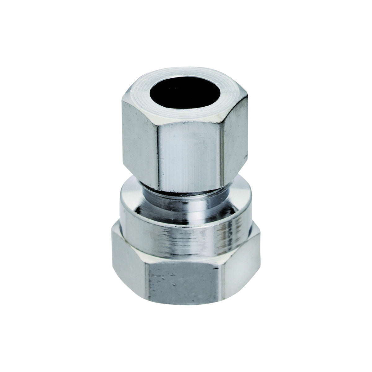 Plumb Pak PP73PCLF Straight Adapter, 1/2 x 3/8 in, FIP x Compression, Chrome