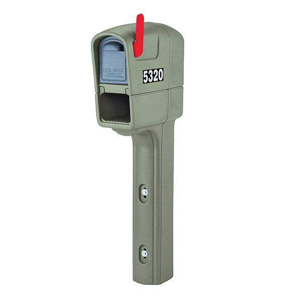Mailmaster Trimline Series 545200 Mailbox, Poly, 12-1/2 in W, 23-1/4 in D, 51 in H, Stone Gray