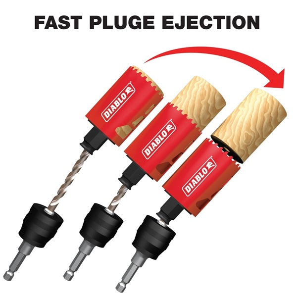 Diablo DHS2563 Hole Saw, 2-9/16 in Dia, 2-3/8 in D Cutting