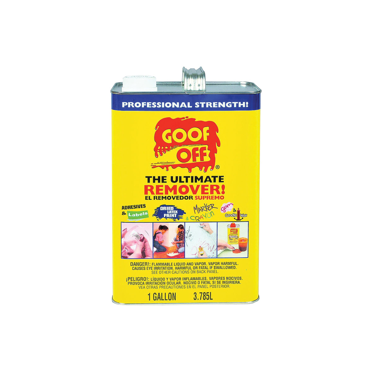 Goof Off FG657 Latex Paint Remover, Liquid, White, 1 gal, Can