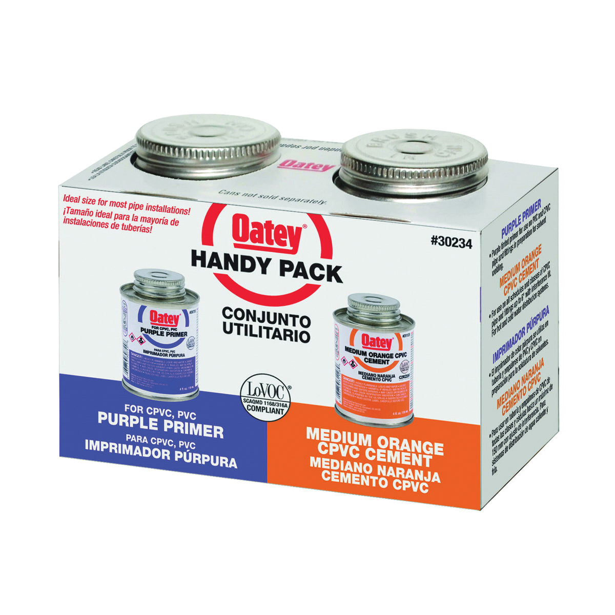 Oatey 30234 CPVC/Primer, Liquid, Orange/Purple, 4 oz