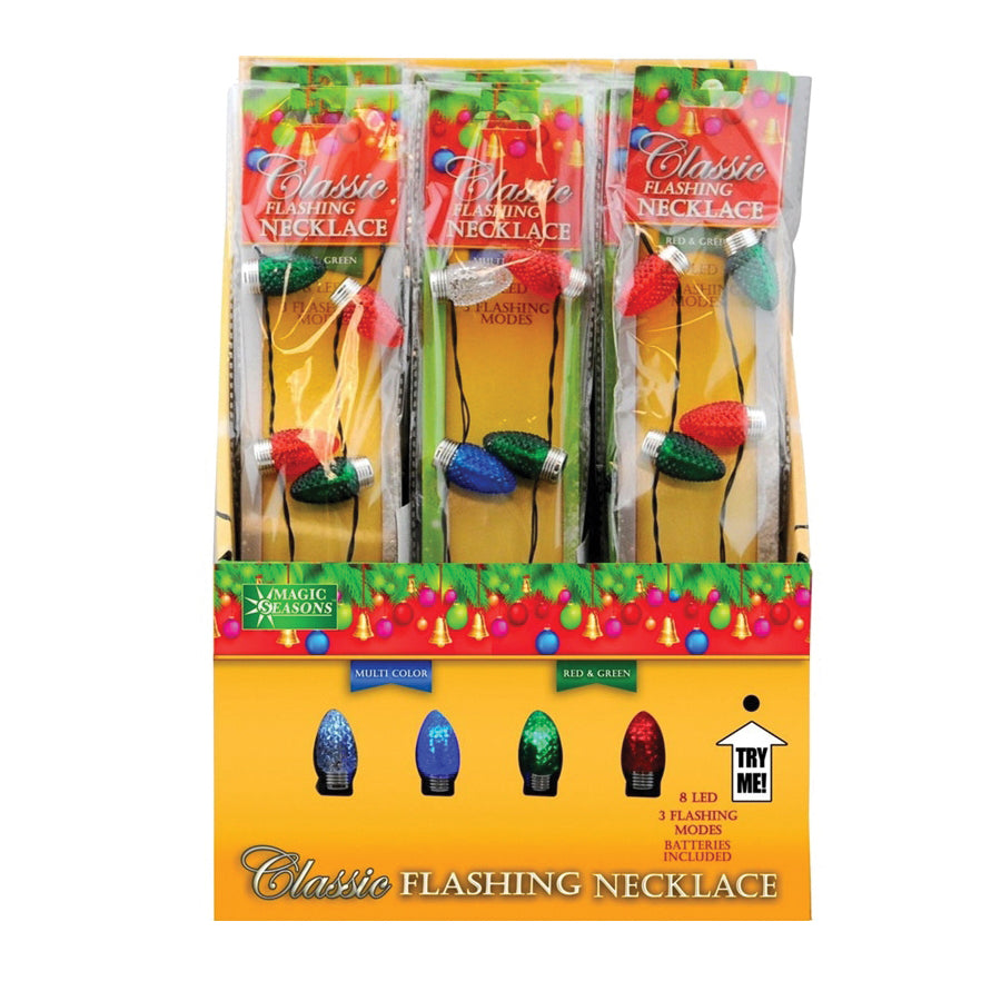 Hometown Holidays 25111 Necklace Flashing Classic Bulb, Multi-Color