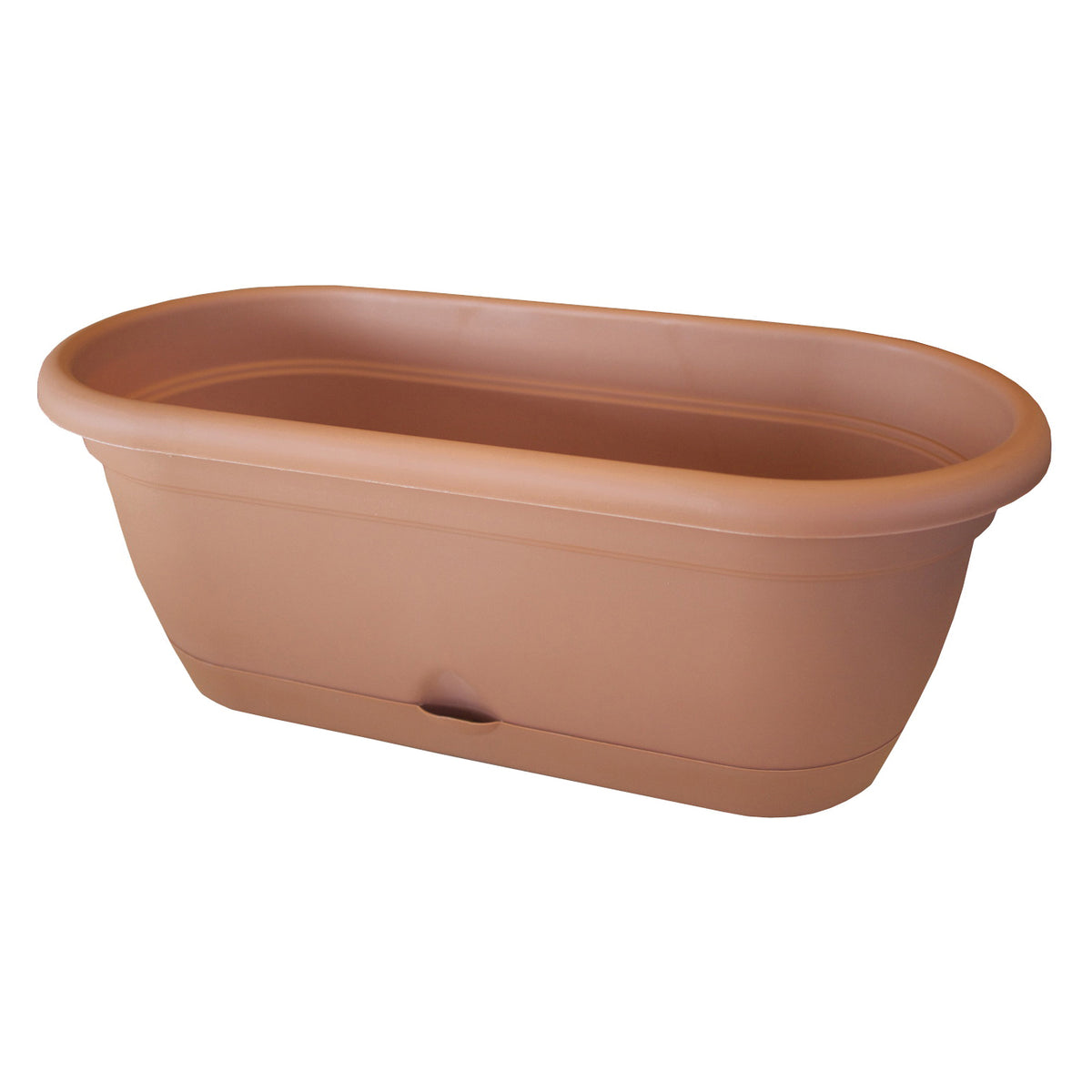 Bloem Lucca LWB1846 Window Box Planter, 7-1/2 in W, 9.13 in D, Box, Polypropylene, Terracotta