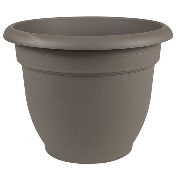 Bloem Ariana AP1060 Self-Watering Planter, 10 in Dia, 11 in W, Round, Plastic, Peppercorn