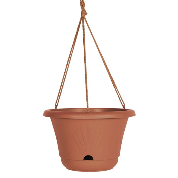 Bloem Lucca LHB1346 Hanging Basket, Round, 2 gal Capacity, Plastic, Terra Cotta