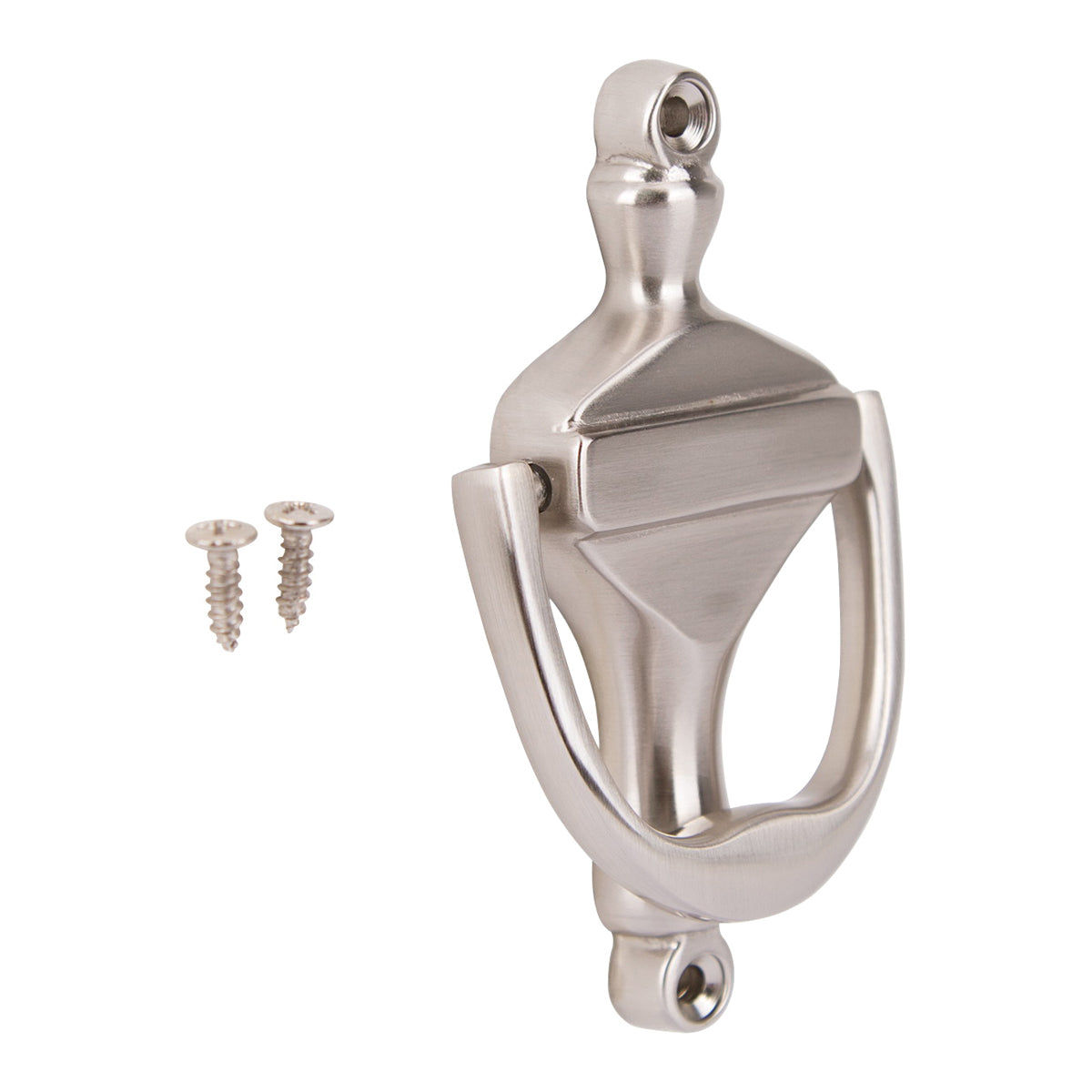 Prosource HR4003SN-PS Door Knocker, Brass, Satin Nickel, 3-3/8 in Mounting Hole Center to Center