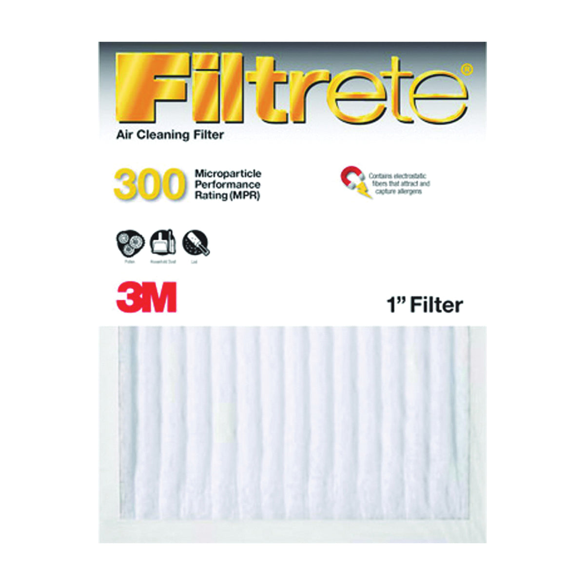 Filtrete 300DC-H6 Dust Reduction Filter, 20 in L, 16 in W, 7 MERV, Fiberglass Filter Media, Cardboard Frame