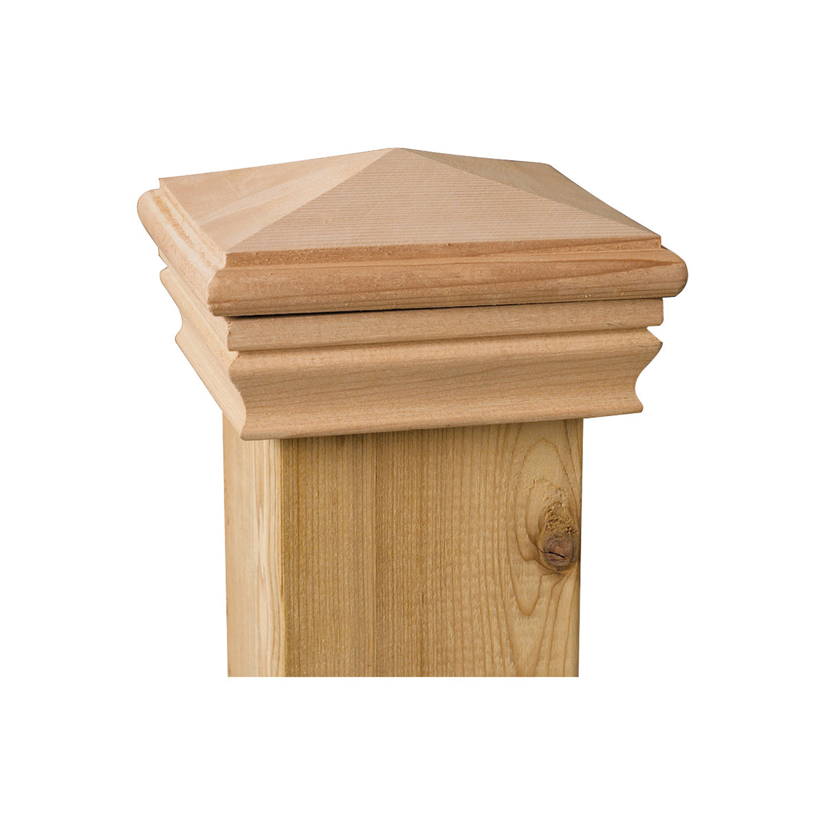 Maine Ornamental 72890 Post Cap, 4 in L, 4 in W, Cedar
