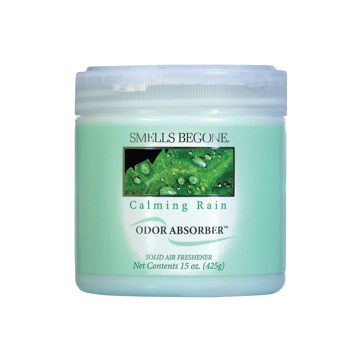 SMELLS BEGONE 50516 Odor Absorbing Gel, 15 oz Jar, Calming Rain, 450 sq-ft Coverage Area