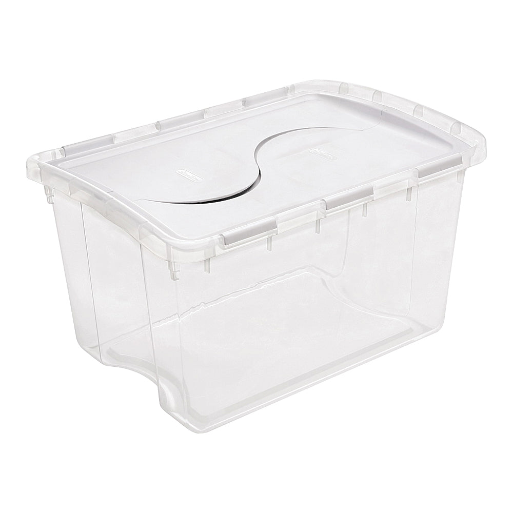 Sterilite 19148006 Storage Box, Plastic, Clear/White, 22-3/8 in L, 15-7/8 in W, 13-1/8 in H