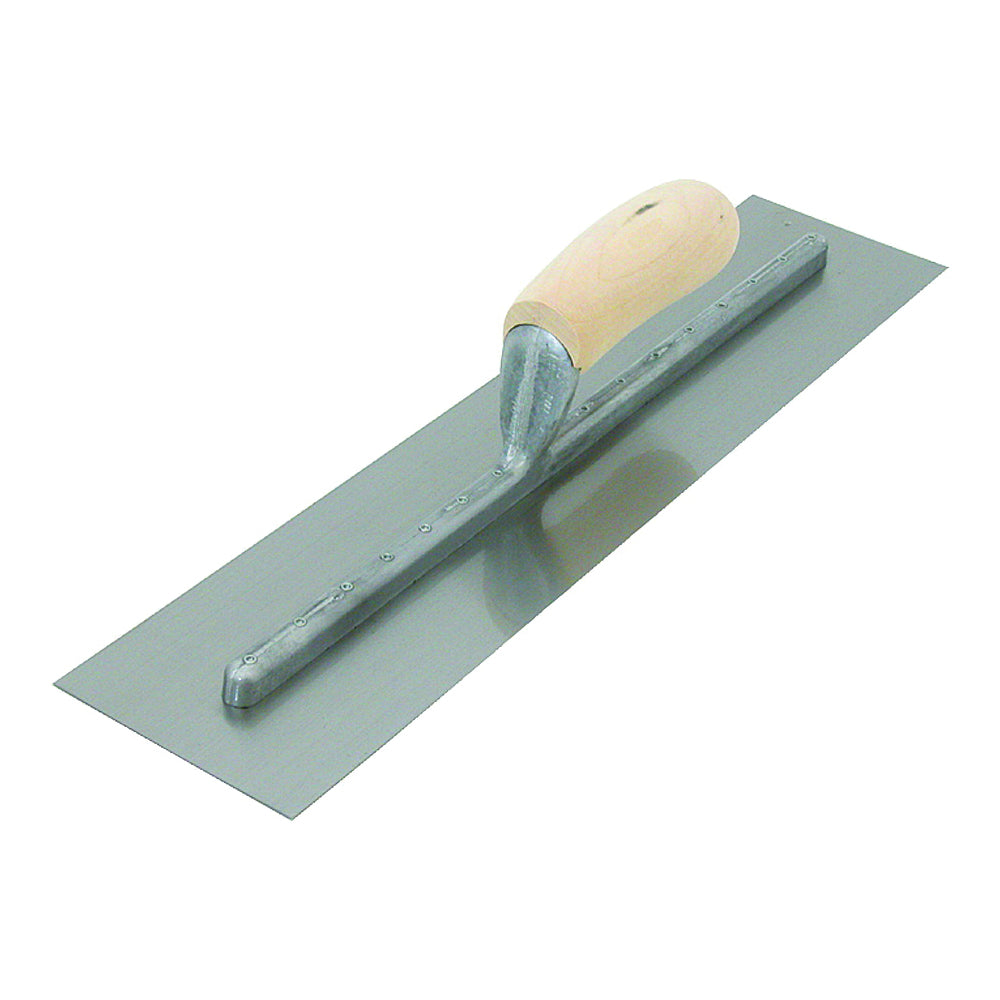 Marshalltown FT363 Finishing Trowel, 14 in L Blade, 4 in W Blade, Steel Blade, Curved Handle, Wood Handle