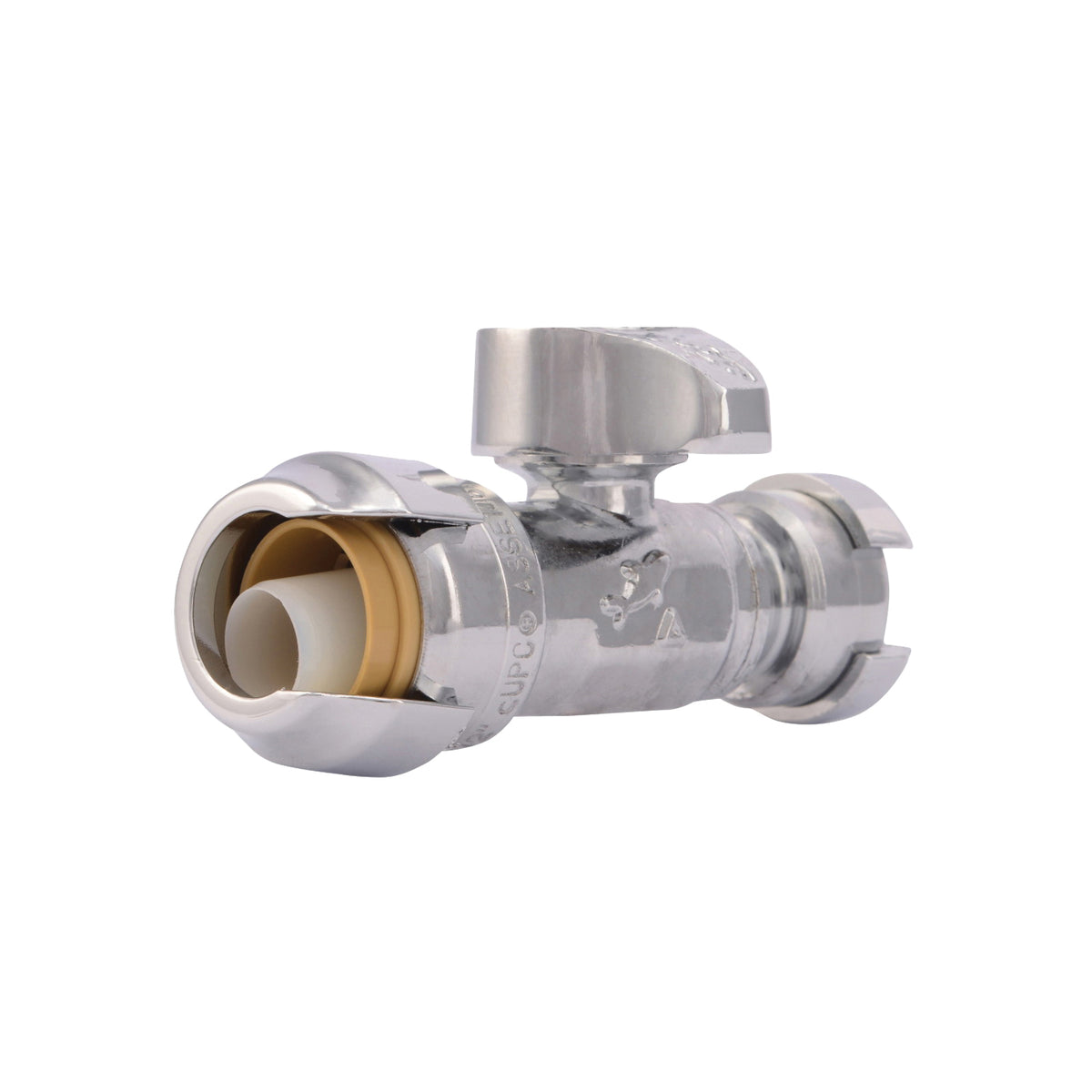 SharkBite 23049-0000LF Stop Valve, 1/2 x 1/4 in Connection, Compression, 200 psi Pressure, Brass Body