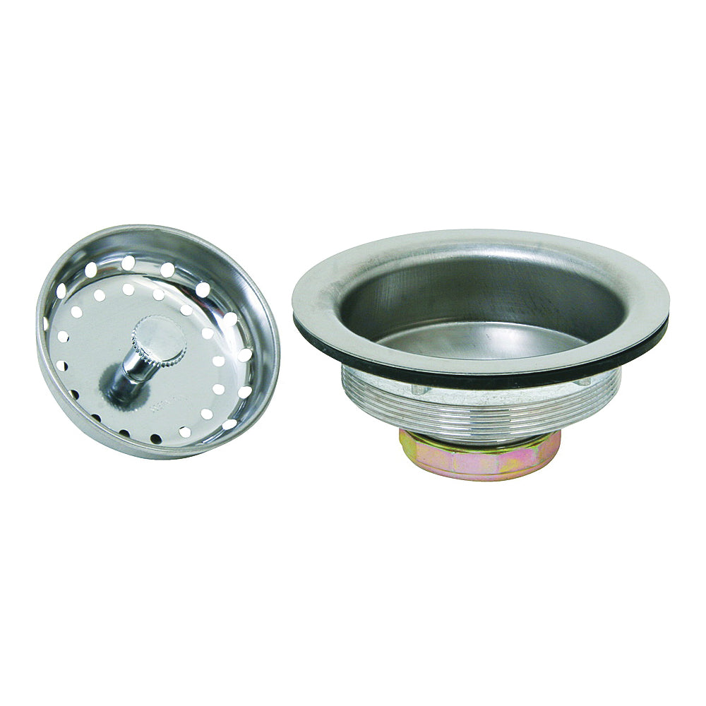 ProSource 8039CP-3L Basket Strainer Assembly, 4.4 in Dia, For: 3-1/2 to 4 in Dia Opening Sink