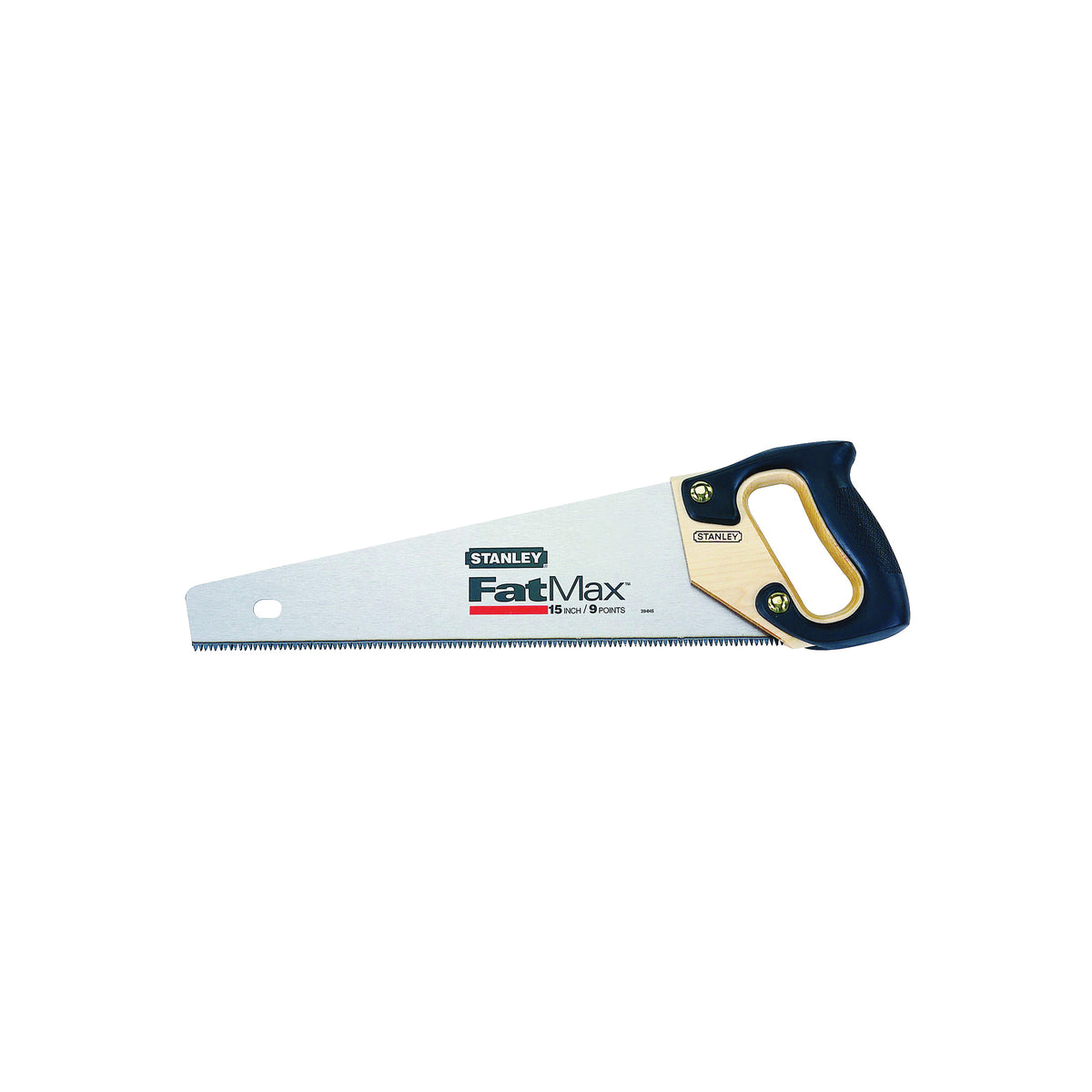 STANLEY 20-045 Handsaw, 15 in L Blade, 8 TPI, Ergonomic Handle, Rubber/Wood Handle