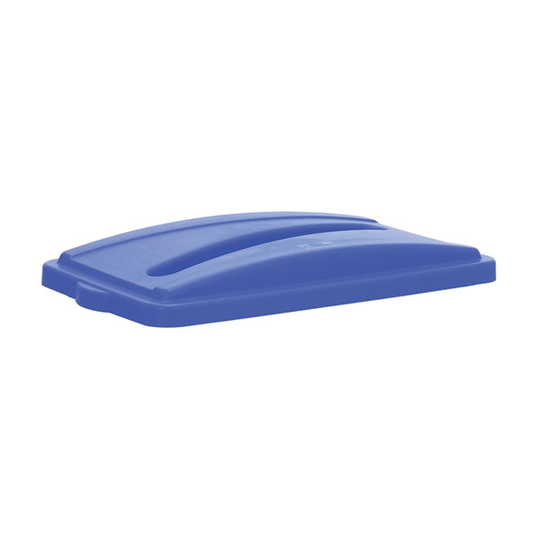 CONTINENTAL COMMERCIAL Wall Hugger 7317BL Receptacle Lid with Slot, Plastic, Blue