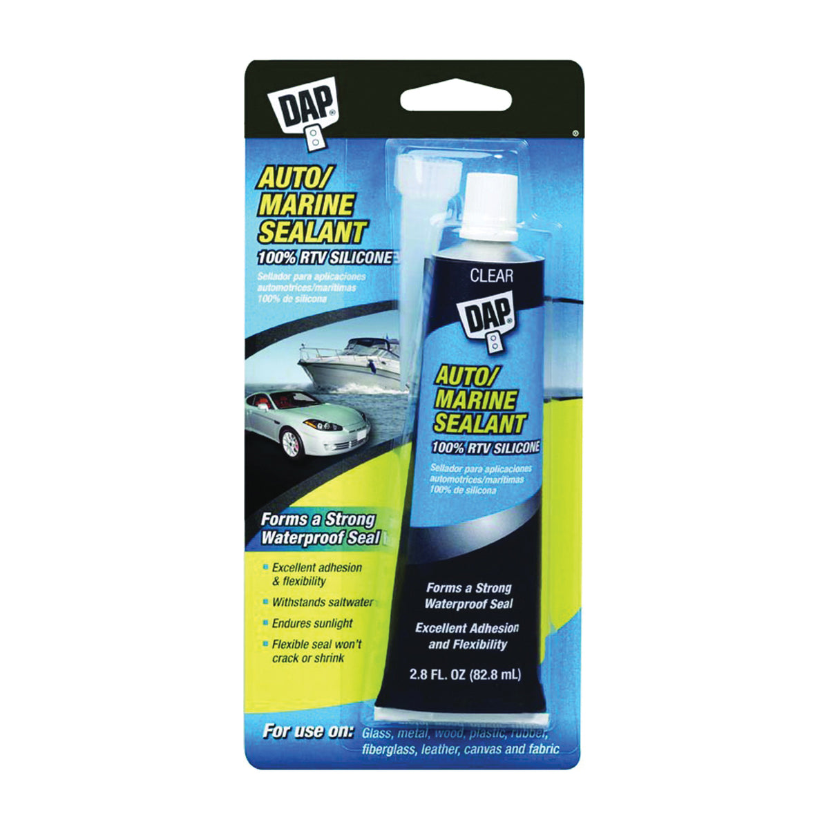 DAP 7079800756 Auto/Marine Sealant, Clear, 2.8 oz Tube