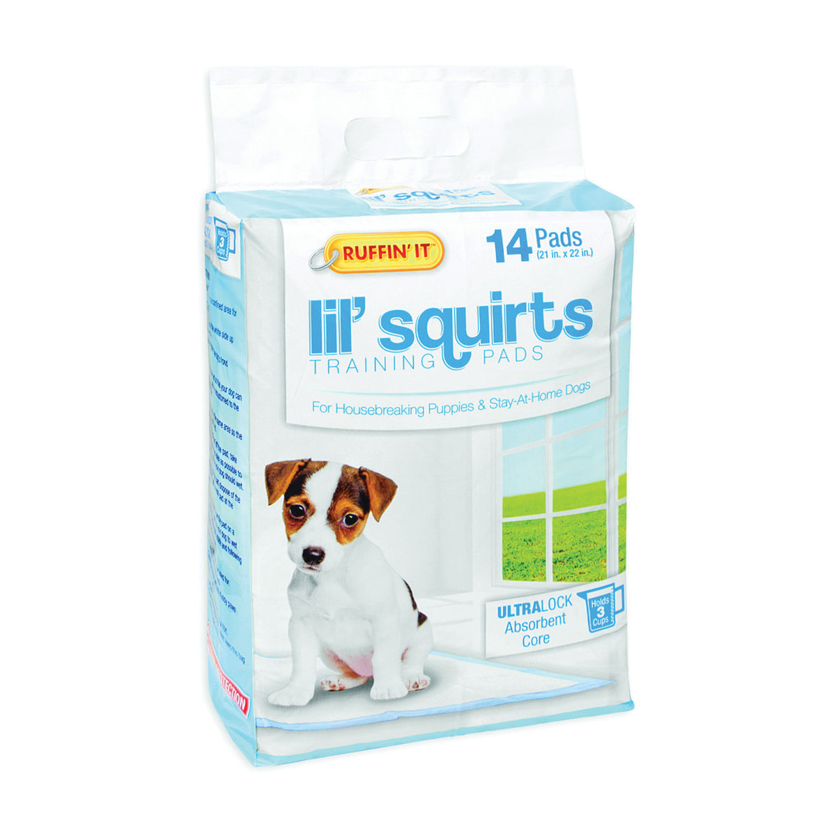 RUFFIN&#39;IT Lil&#39; Squirts 82014 Dog Training Pad, 22 in L, 21 in W, Cotton/Plastic