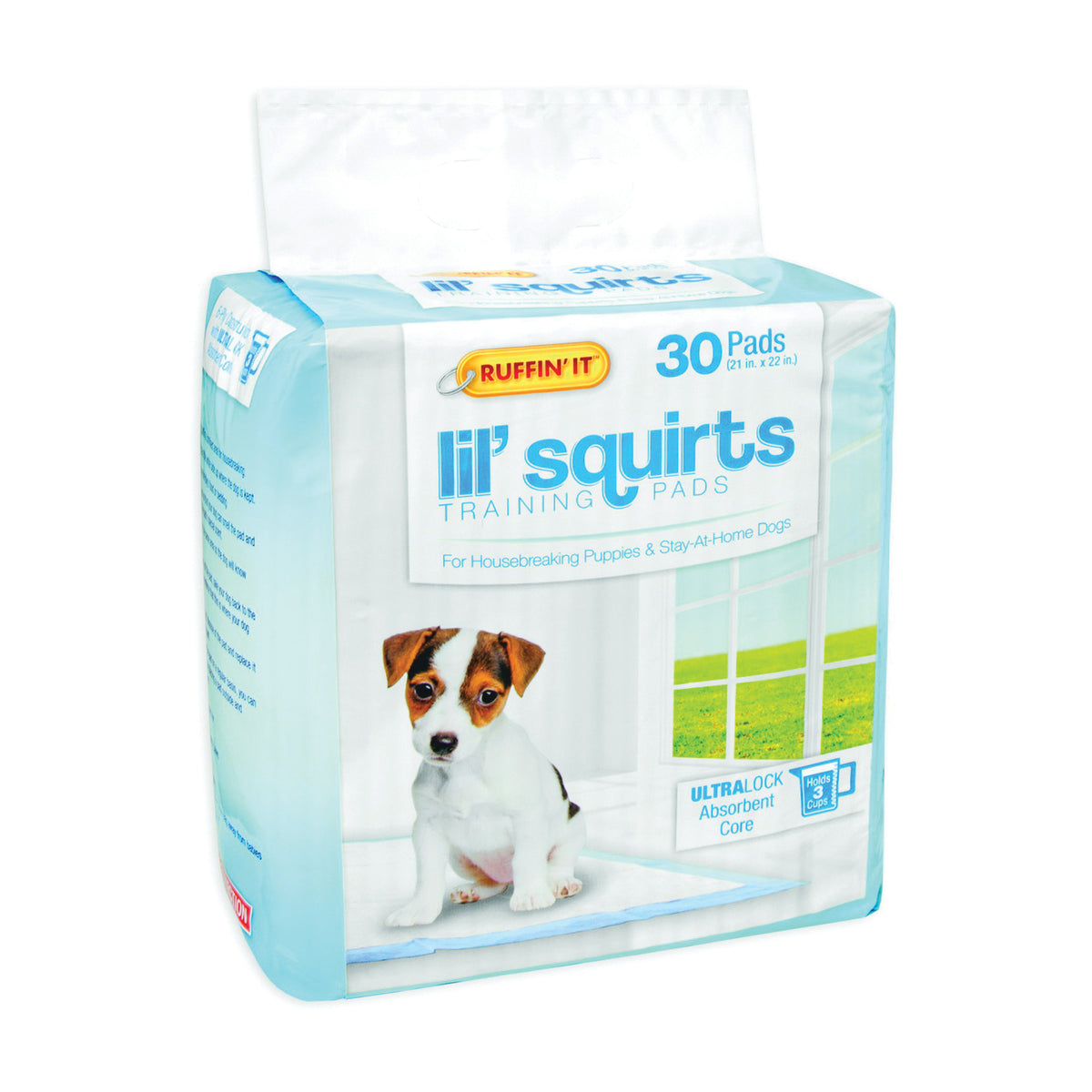 RUFFIN&#39;IT Lil&#39; Squirts 82030 Dog Training Pad, 22 in L, 21 in W, Cotton/Plastic