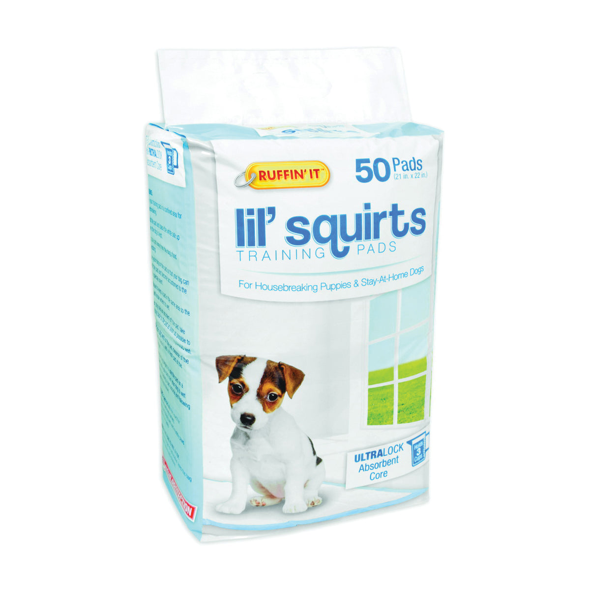 RUFFIN&#39;IT Lil&#39; Squirts 82050 Dog Training Pad, 22 in L, 21 in W, Cotton/Plastic