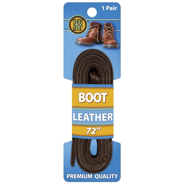 Shoe Gear 1N314-12 Boot Lace, Leather, Brown, 72 in L