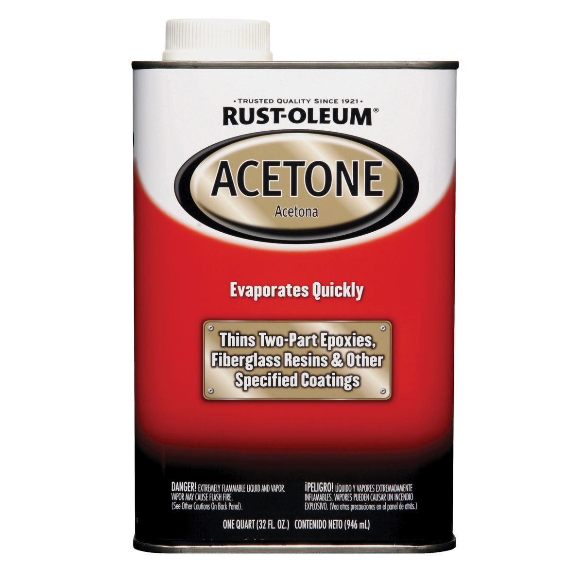 RUST-OLEUM AUTOMOTIVE 248667 Acetone Thinner, Liquid, Solvent-Like, Clear, 1 qt, Can