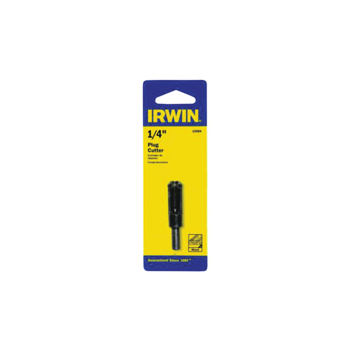 IRWIN 43904 Plug Cutter, 1/4 in Dia Cutter, 1/4 in Dia Shank, Carbon Steel