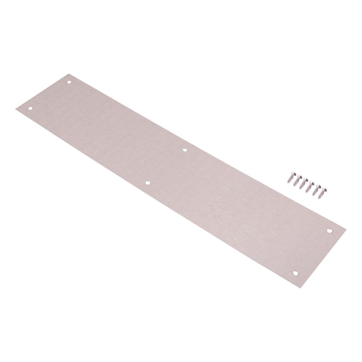 ProSource 32238TNB-PS Push Plate, Aluminum, Satin Nickel, 15 in L, 3-1/2 in W, 0.8 mm Thick