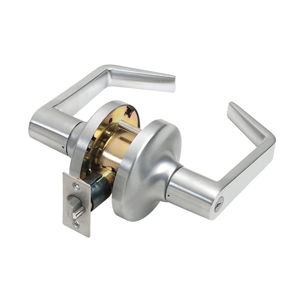 Tell Manufacturing CL100010 Storeroom Lever, Zinc Dichromate, 2-3/4 in Backset, 1-3/8 to 2 in Thick Door