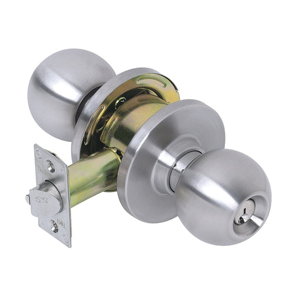 Tell Manufacturing Empire Series CL100008 Entry Ball Knob, Steel, Satin Chrome