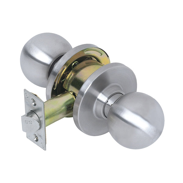 Tell Manufacturing CL100002 Passage Door Knob, Steel, Satin Chrome
